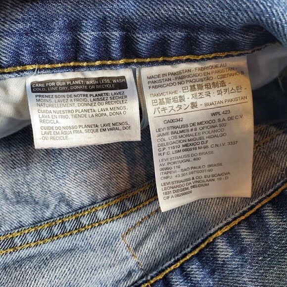 Levis 505 Jeans Mens 36x30 Blue Regular Fit Straight Leg Denim - Picture 4 of 7